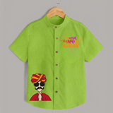 Dandiya Maharaja Personalized Shirt - LIME GREEN - 0 - 6 Months Old (Chest 23")
