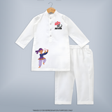 Indian Festive Vibes Personalized Kurta Set - WHITE - 3 - 6 Months Old (Chest 24", Kurta Length 14'', Waist 19", Pant Length 14")