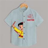 Chota Dandiya Personalized Shirt - ARCTIC BLUE - 0 - 6 Months Old (Chest 23")