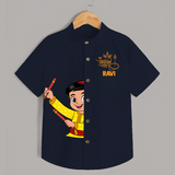 Chota Dandiya Personalized Shirt - NAVY BLUE - 0 - 6 Months Old (Chest 23")