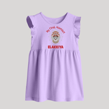 My First Navratri Divine Face Personalized Baby Frock - LILAC - 0 - 3 Months Old (Chest 17")