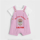 My First Navratri Divine Face Personalized Dungaree - BABY PINK - 0 - 5 Months Old (Chest 18")