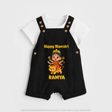 Happy Navratri Goddess Personalized Dungaree - BLACK - 0 - 5 Months Old (Chest 18")