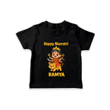 Happy Navratri Goddess Personalized T Shirt - BLACK - 0-5 Months Old (Chest 17")