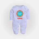 Dandiya Night Personalized Full Body Suit - BABY BLUE - New Born (Chest 7.5")