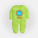 Dandiya Night Personalized Full Body Suit - LIME GREEN - New Born (Chest 7.5")