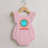 Dandiya Night Personalized Romper Frock - BABY PINK - 0 - 3 Months Old (Chest 19")