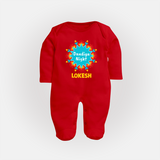 Dandiya Night Personalized Full Body Suit - RED - New Born (Chest 7.5")