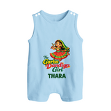 Garba Dandiya Girl Personalized Button Romper - BABY BLUE - New Born (Chest 18")