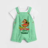 Garba Dandiya Girl Personalized Dungaree - GREEN - 0 - 5 Months Old (Chest 18")