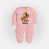 Garba Dandiya Girl Personalized Full Body Suit - BABY PINK - New Born (Chest 7.5")