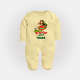 Garba Dandiya Girl Personalized Full Body Suit - PASTEL YELLOW - New Born (Chest 7.5")