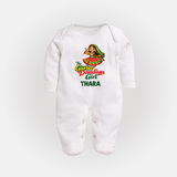 Garba Dandiya Girl Personalized Full Body Suit - WHITE - New Born (Chest 7.5")