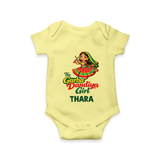Garba Dandiya Girl Personalized Romper - PASTEL YELLOW - New Born (Chest 14")