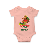 Garba Dandiya Girl Personalized Romper - PEACH - New Born (Chest 14")