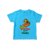 Garba Dandiya Girl Personalized T Shirt - SKY BLUE - 0-5 Months Old (Chest 17")