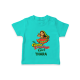 Garba Dandiya Girl Personalized T Shirt - TEAL - 0-5 Months Old (Chest 17")