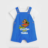 Garba Dandiya Girl Personalized Dungaree - COBALT BLUE - 0 - 5 Months Old (Chest 18")