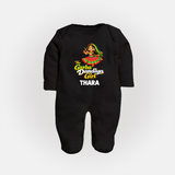 Garba Dandiya Girl Personalized Full Body Suit - BLACK - New Born (Chest 7.5")
