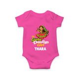 Garba Dandiya Girl Personalized Romper - HOT PINK - New Born (Chest 14")