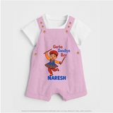 Garba Dandiya Boy Personalized Dungaree - BABY PINK - 0 - 5 Months Old (Chest 18")