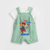 Garba Dandiya Boy Personalized Dungaree - MINT GREEN - 0 - 5 Months Old (Chest 18")