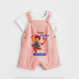 Garba Dandiya Boy Personalized Dungaree - PEACH - 0 - 5 Months Old (Chest 18")
