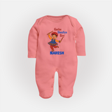 Garba Dandiya Boy Personalized Full Body Suit - PEACH - New Born (Chest 7.5")