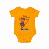 Garba Dandiya Boy Personalized Romper - CHROME YELLOW - New Born (Chest 14")