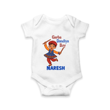 Garba Dandiya Boy Personalized Romper - WHITE - New Born (Chest 14")