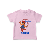 Garba Dandiya Boy Personalized T Shirt - BABY PINK - 0-5 Months Old (Chest 17")