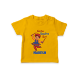 Garba Dandiya Boy Personalized T Shirt - CHROME YELLOW - 0-5 Months Old (Chest 17")