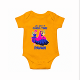 See You in Garba Time Personalized Romper - CHROME YELLOW - New Born (Chest 14")