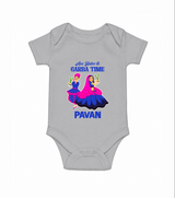 See You in Garba Time Personalized Romper - GREY - New Born (Chest 14")