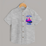 Ae Halo Garba Time Couple Dance Print Personalized Kids Shirt - GREY - 0 - 6 Months Old (Chest 23")