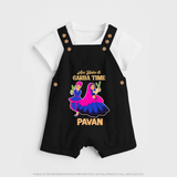 See You in Garba Time Personalized Dungaree - BLACK - 0 - 5 Months Old (Chest 18")