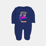 See You in Garba Time Personalized Full Body Suit - NAVY BLUE - New Born (Chest 7.5")