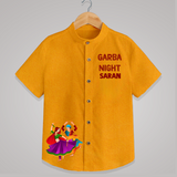 Garba Night Dancer Illustration Personalized Kids Shirt - CHROME YELLOW - 0 - 6 Months Old (Chest 23")