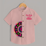 Dandiya Night Mandala Art Print Personalized Kids Shirt - PEACH - 0 - 6 Months Old (Chest 23")