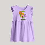 My First Onam Mahabali Celebration Baby Frock - LILAC - 0 - 3 Months Old (Chest 17")