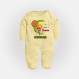 My First Onam Mahabali Celebration Full Body Suit - PASTEL YELLOW - New Born (Chest 7.5")