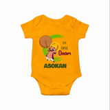 My First Onam Mahabali Celebration Romper - CHROME YELLOW - New Born (Chest 14")