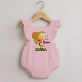 My First Onam Mahabali Celebration Romper Frock - BABY PINK - 0 - 3 Months Old (Chest 19")