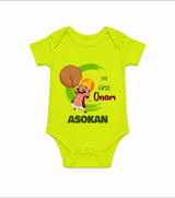My First Onam Mahabali Celebration Romper - LIME GREEN - New Born (Chest 14")