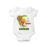 My First Onam Mahabali Celebration Romper - WHITE - New Born (Chest 14")