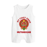 My First Onam Kathakali Heritage Button Romper - WHITE - New Born (Chest 18")