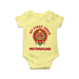 My First Onam Kathakali Heritage Romper - PASTEL YELLOW - New Born (Chest 14")