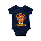 My First Onam Kathakali Heritage Romper - NAVY BLUE - New Born (Chest 14")