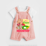 My First Onam Little Krishna Celebration Dungaree - PEACH - 0 - 5 Months Old (Chest 18")