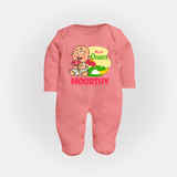 My First Onam Little Krishna Celebration Full Body Suit - PEACH - New Born (Chest 7.5")